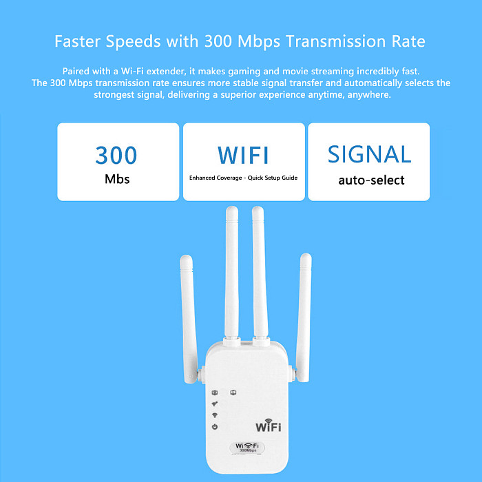 WiFi signal amplifier repeater four antenna wireless network expansion 1200M dual band WiFi amplifier available in US/EU/UK (single frequency/dual frequency/EU/white)