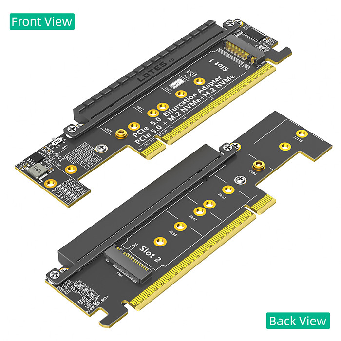 PCI-E 4.0 16X to M2 extension cable (ATX 24PIN power supply-2280 size) /PCI-E 5.0 1X Dual 90 Degree Extension Cable/PCI-E 16X 5.0 16X with Dual NVME  Material PCB Board 
