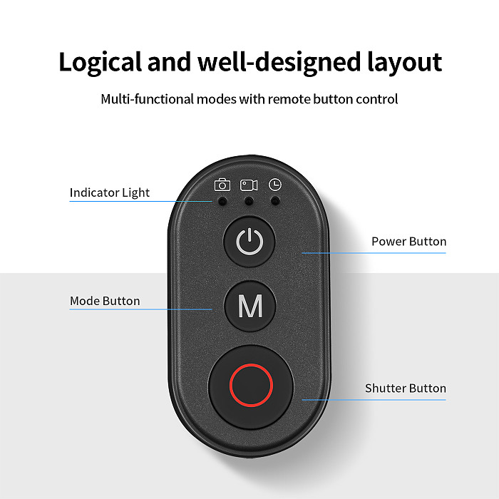 Bluetooth Remote Control Action Camera Bluetooth Controller for DJI Action 6/5/4 & OSMO 360 Panoramic Cameras for Insta360 X5/X4/X4AIR/X3/ACE for GOPRO13/12/11