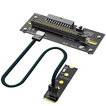 PCI-E 4.0 16X to M2 extension cable (ATX 24PIN power supply-2280 size) /PCI-E 5.0 1X Dual 90 Degree Extension Cable/PCI-E 16X 5.0 16X with Dual NVME  Material PCB Board 