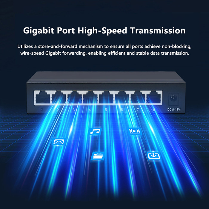 6 Ports/10 Ports/8 Port PoE Switch 100Mbps Desktop Ethernet Network Switch, 8 PoE+ Ports 96W Total Power for IP Camera Security System