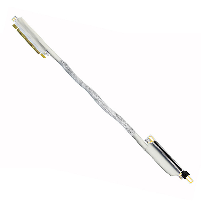 PCIe 5.0 x16 Graphics Card Extension Cable 270 Degree Silver-Plated Braided Cable GEN5 High-Speed Adapter Cable for AI Server