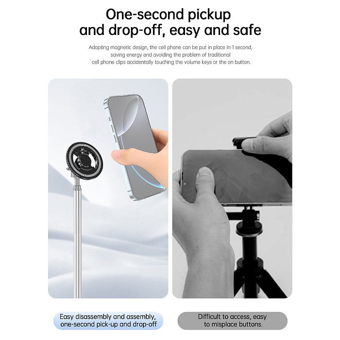 Magsafe Magnetic Camera Mount  1/4  Cold Shoe Adapter with Arri Rosette for Video Rig Smartphone Holder