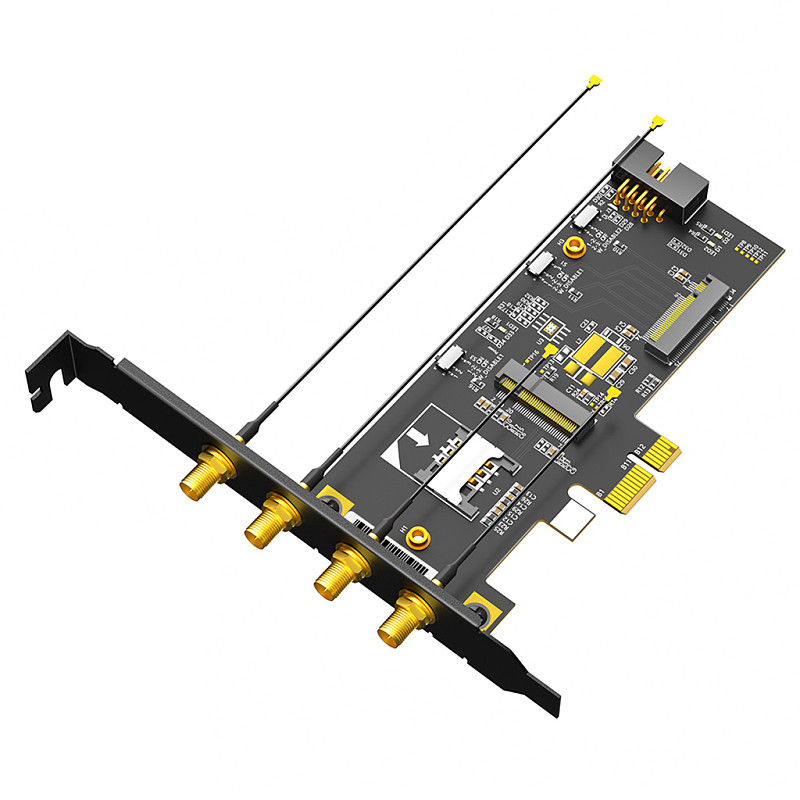 M.2 to PCIe 1x Slot Adapter, Convert M.2 Key 3G/4G Card to Desktop PCI Express, Wireless Network Card Converter