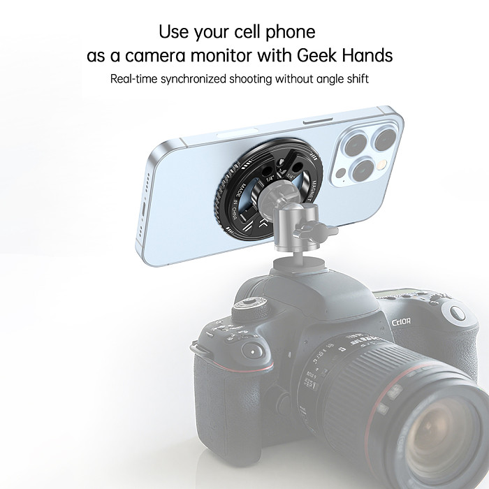 Magsafe Magnetic Camera Mount  1/4  Cold Shoe Adapter with Arri Rosette for Video Rig Smartphone Holder