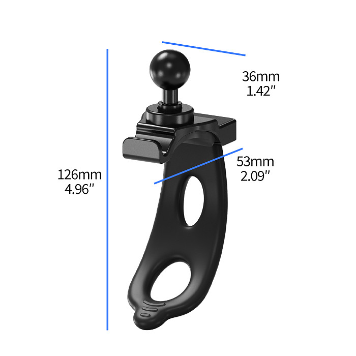 XT-XINTE 17mm Aluminum Alloy Ball Head 360° Universal Adjustable Elastic Multifunctional Flexible Photography Bracket, Elastic Action Camera Mount for Cycling
