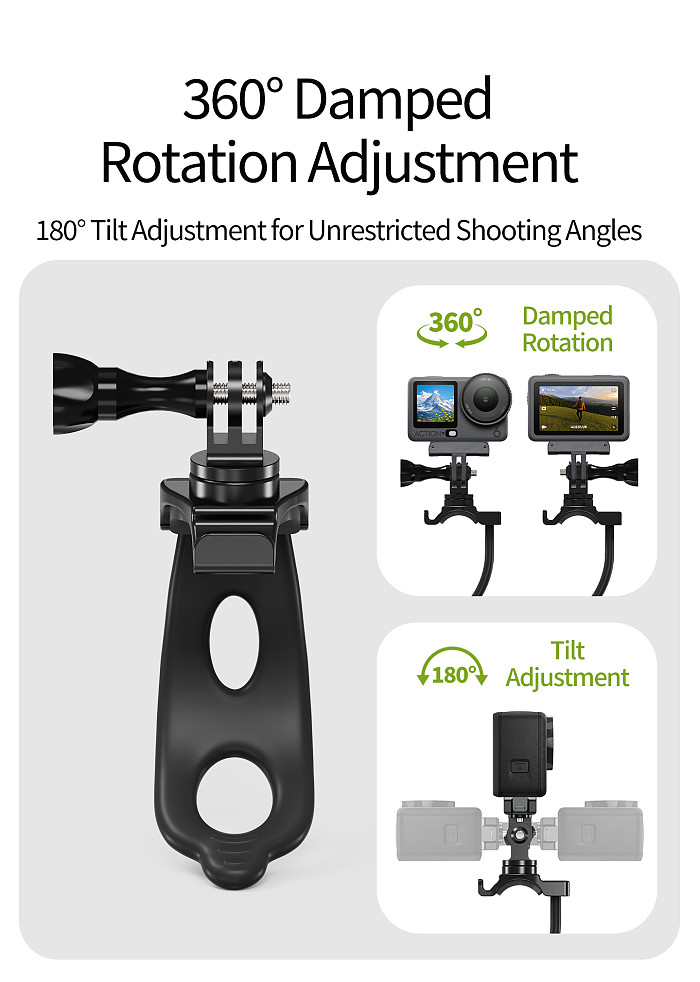 Aluminum Alloy 360° Damped Rotation Universal Triple-Clamp 3-Slot Elastic Multifunctional Photography Flexible Bracket for GoPro/DJI/Insta360 action cameras