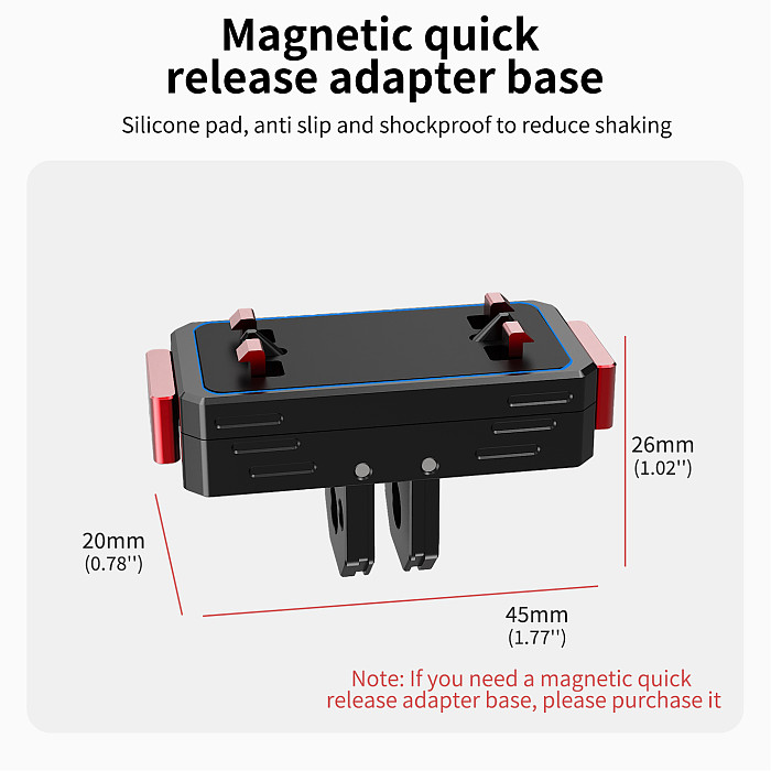 XT-XINTE Aluminum Alloy Magnetic Quick-Release Base Quick-Mount Bracket Compatible with Insta360 X6/X5/X4/X3 Panoramic Cameras