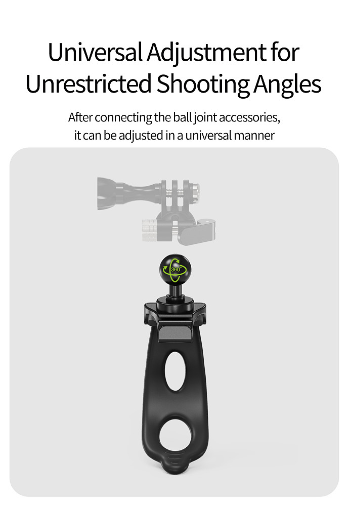 XT-XINTE 17mm Aluminum Alloy Ball Head 360° Universal Adjustable Elastic Multifunctional Flexible Photography Bracket, Elastic Action Camera Mount for Cycling