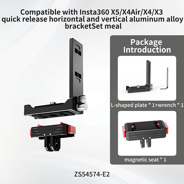 XT-XINTE Aluminum Alloy Magnetic Quick-Release Base Quick-Mount Bracket Compatible with Insta360 X6/X5/X4/X3 Panoramic Cameras