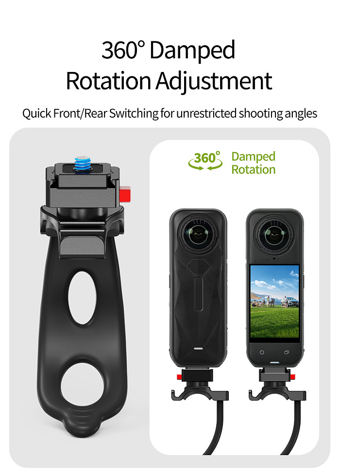 1/4 -20 Quick Release 360° Damped Adjustment Elastic Multifunctional Photography Flexible Bracket, Action Camera Mount Strap Accessory for Cycling & Fishing Shooting, Compatible with DJI/Insta360/GoPro