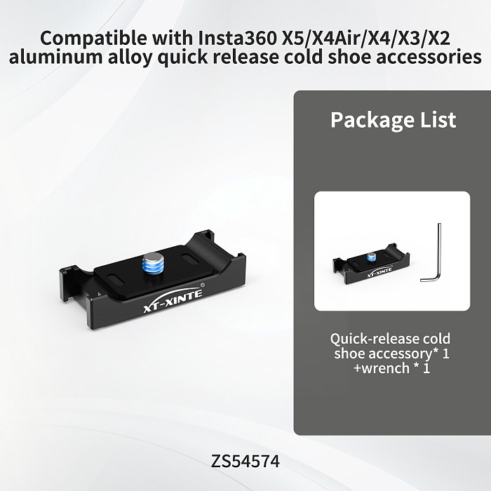 XT-XINTE Aluminum Alloy Magnetic Quick-Release Base Quick-Mount Bracket Compatible with Insta360 X6/X5/X4/X3 Panoramic Cameras