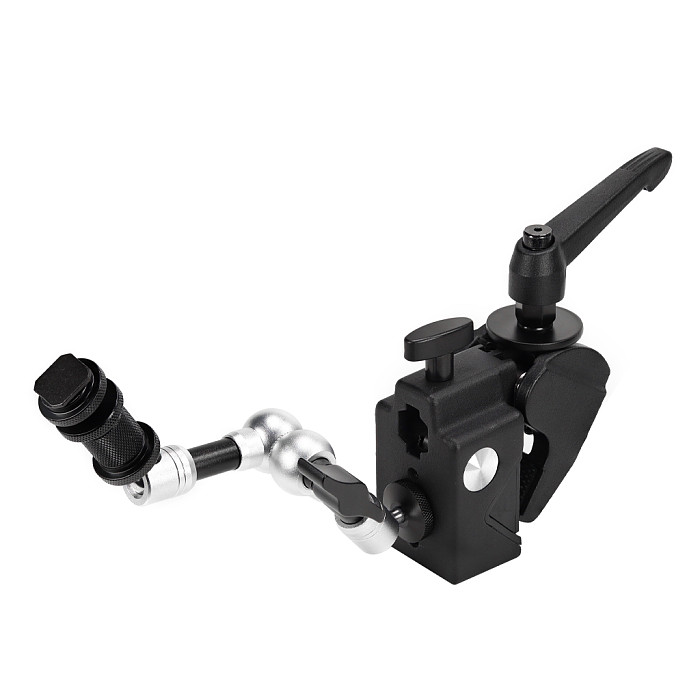 CL-22 Heavy Duty C-Clamp with Accessory Combo ( 3/8  to 1/4  Adapter OR 7  Magic Arm) for Photo Video Studio Lighting Mount
