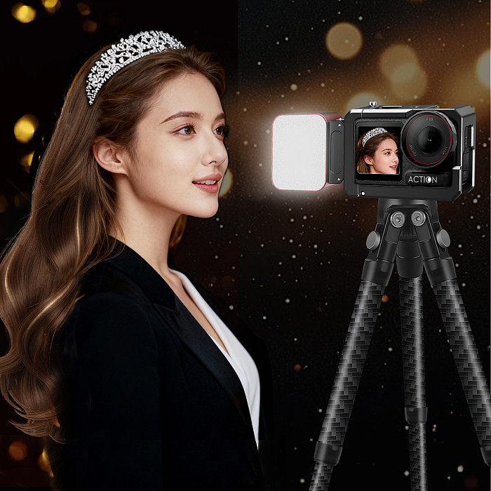 Aluminum Alloy Mini Portable Magnetic Quick-Release Fill Light 5-Level Brightness Adjustment for DJI Osmo Nano/Action 5 6 Insta360 X6 Camera