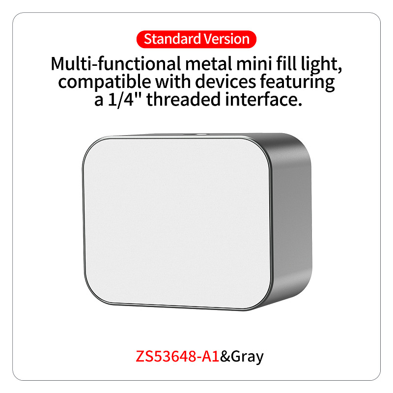 Aluminum Alloy Mini Portable Magnetic Quick-Release Fill Light 5-Level Brightness Adjustment for DJI Osmo Nano/Action 5 6 Insta360 X6 Camera
