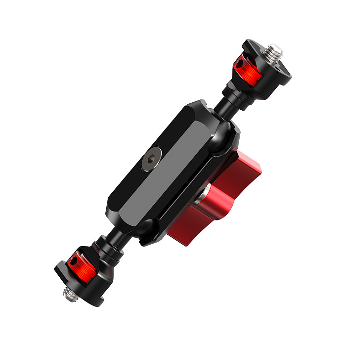 Aluminum Alloy CNC Dual 1/4  Arri Rosette Locking Universal Ball Head Photography Pea Clip for DSLR Camera Monitor Light Mic Mount