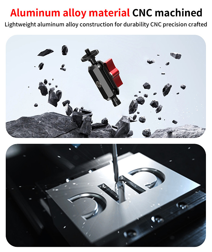 Action Camera 1/4 Screw Hole to 1/4 Disc Reverse Lock Universal Ball Head Adjustable Magic Arm Extension Rod for DJI /GoPro/ Insta360 Action Camera Accessory Expansion