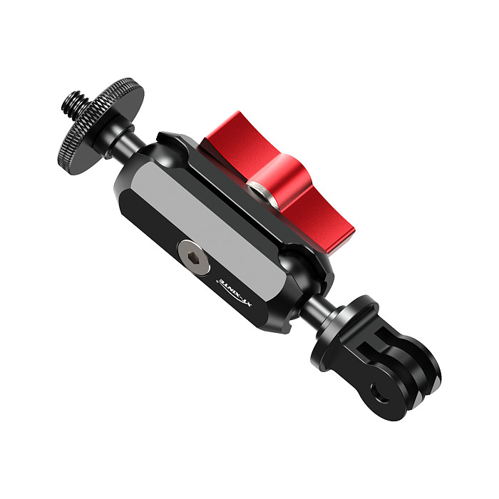 XT-XINTE Action Camera 3-Slot Adapter to 1/4 Disc Reverse Lock Universal Ball Head Adjustable Magic Arm for DJI /GOPRO/Insta360 Expansion Bracket Mount