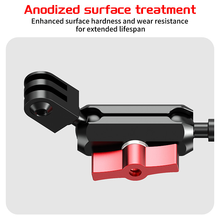 XT-XINTE Action Camera 2-Slot to 3-Slot Adapter Ball Head Clip Universal Adjustable Magic Arm for DJI /GOPRO/Insta360 Expansion Bracket Mount