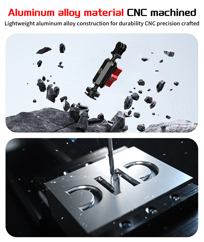 Cold Shoe to 3-Slot Adapter Ball Head Adjustable Magic Arm for DJI /GOPRO/Insta360 Action Cameras Expansion Bracket Mount