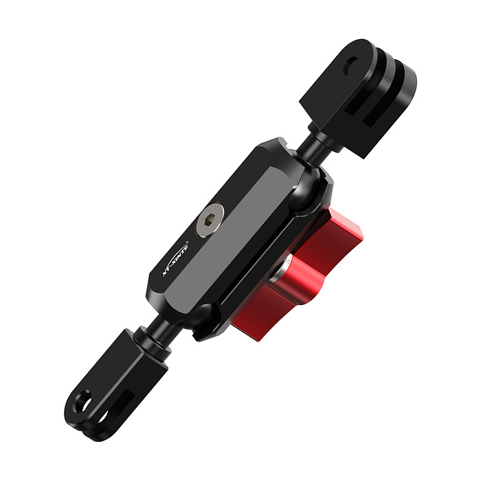 XT-XINTE Action Camera 2-Slot to 3-Slot Adapter Ball Head Clip Universal Adjustable Magic Arm for DJI /GOPRO/Insta360 Expansion Bracket Mount