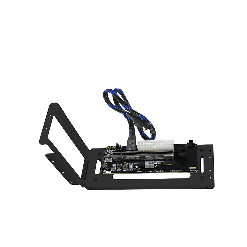 Oculink External GPU Dock, PCIe 5.0 X4 M.2 to SFF-8611 Enclosure for GPD Handheld & Laptop, DOCK-OC7W 50cm Cable, White/Black Stand Included