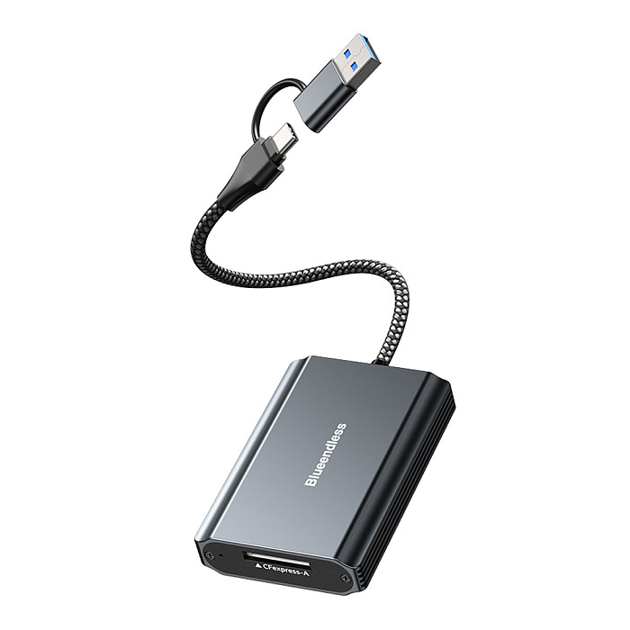 Blueendless 10Gbps High-Speed Card Reader, 2 Models: CFexpress Type A (CF01A) OR SD/TF 4.0 (C3), for Sony Camera & Drone Data Transfer
