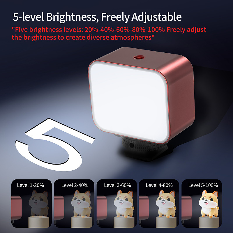 Aluminum Alloy Multifunctional Mini Fill Light with Cold Shoe Mount - Essential Light for Vlog Shooting