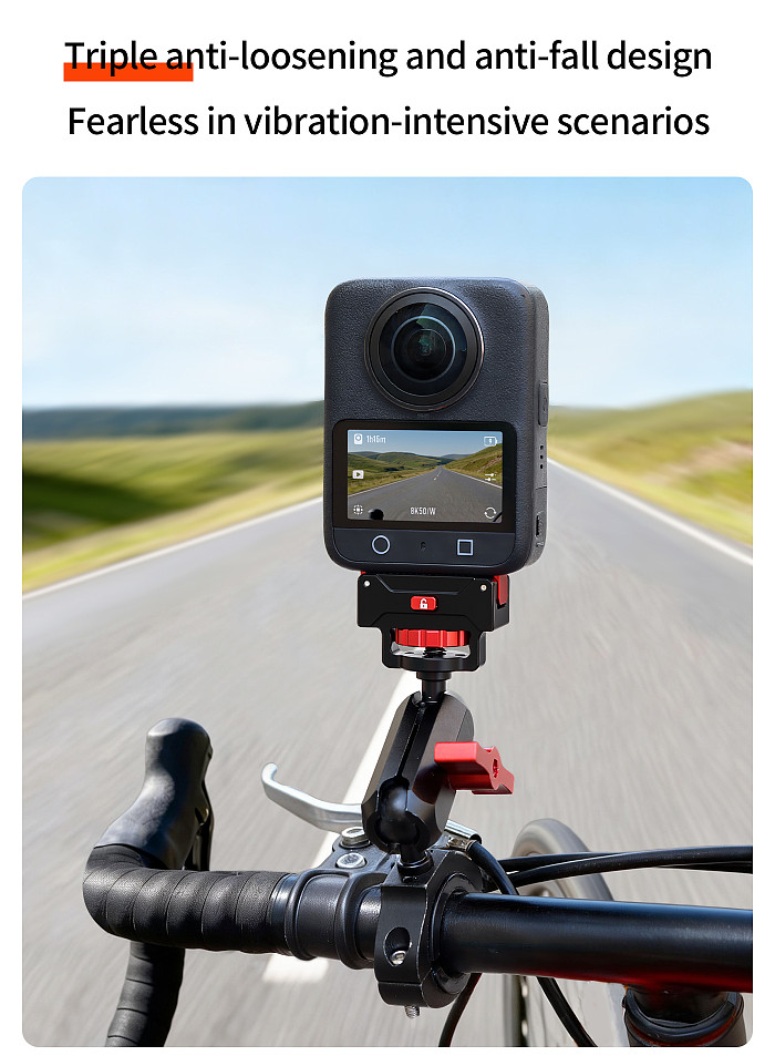 XT-XINTE Rechargeable Magnetic Quick-Release Base with Knob Lock & 17mm Universal Ball Head Expansion for DJI OSMO 360 Panoramic Camera