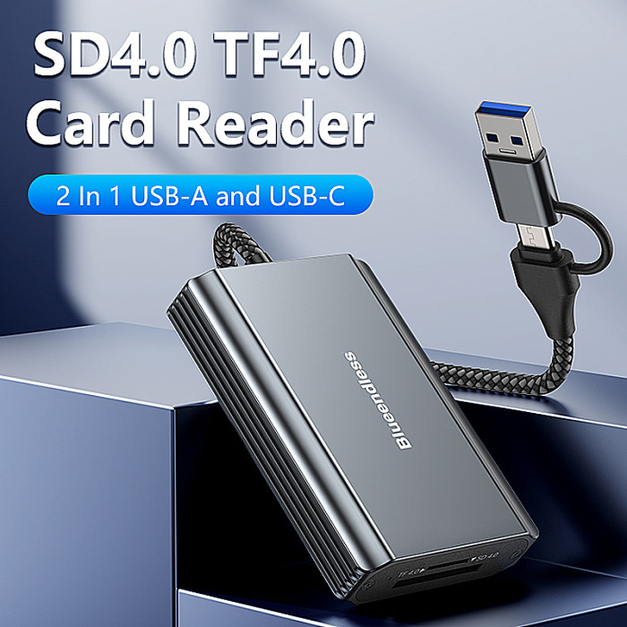 Blueendless 10Gbps High-Speed Card Reader, 2 Models: CFexpress Type A (CF01A) OR SD/TF 4.0 (C3), for Sony Camera & Drone Data Transfer