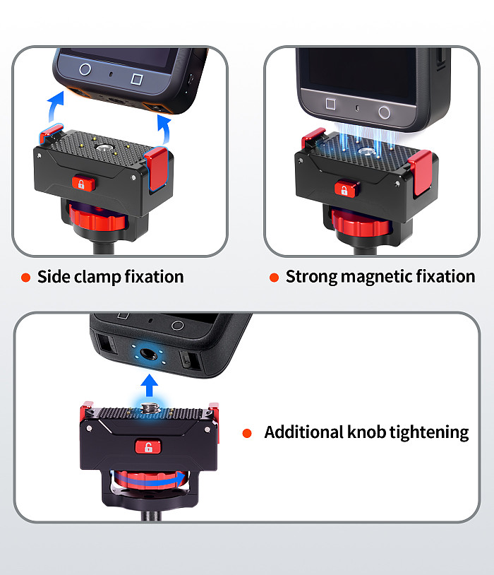 XT-XINTE Rechargeable Magnetic Quick-Release Base with Knob Lock & 17mm Universal Ball Head Expansion for DJI OSMO 360 Panoramic Camera