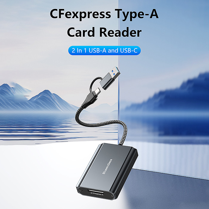 Blueendless 10Gbps High-Speed Card Reader, 2 Models: CFexpress Type A (CF01A) OR SD/TF 4.0 (C3), for Sony Camera & Drone Data Transfer