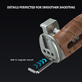 NATO universal camera rabbit cage sliding groove quick release side handle suitable for Smog DSLR camera wooden handle (gray/black)