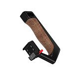 Suitable for NATO universal camera rabbit cage quick release handle micro single camera multifunctional groove wooden handle (gray/black)