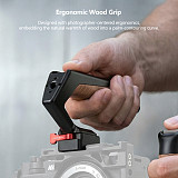 Suitable for NATO universal camera rabbit cage quick release handle micro single camera multifunctional groove wooden handle (gray/black)
