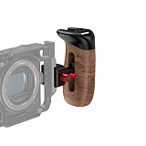 NATO universal camera rabbit cage sliding groove quick release side handle suitable for Smog DSLR camera wooden handle (gray/black)