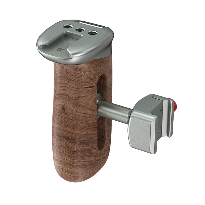NATO universal camera rabbit cage sliding groove quick release side handle suitable for Smog DSLR camera wooden handle (gray/black)