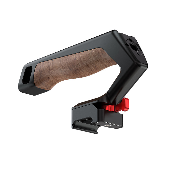 Suitable for NATO universal camera rabbit cage quick release handle micro single camera multifunctional groove wooden handle (gray/black)