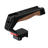 Suitable for NATO universal camera rabbit cage quick release handle micro single camera multifunctional groove wooden handle (gray/black)