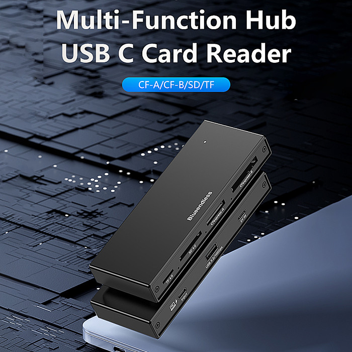 USB 3.2 high-speed 10Gbps card reader CFeA/CoFeB/SD4.0/TF4.0 memory card 5V power supply - C6 five in one