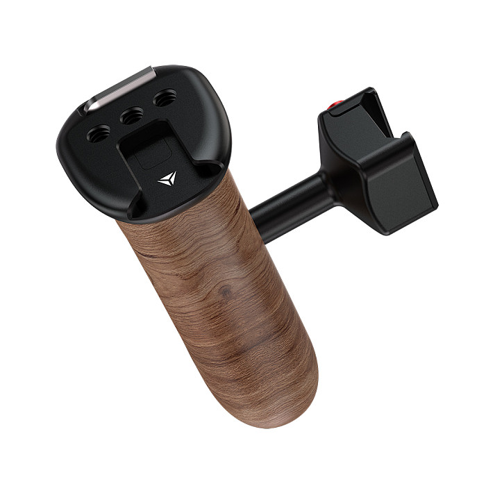 NATO universal camera rabbit cage sliding groove quick release side handle suitable for Smog DSLR camera wooden handle (gray/black)