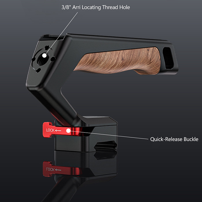 Suitable for NATO universal camera rabbit cage quick release handle micro single camera multifunctional groove wooden handle (gray/black)