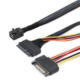 MINI SAS HD SFF-8088 26P to 4 SAS 8482 2-in-1 server conversion cables, MINI SAS HD SFF-8643 to SAS 8639 with SATA 15P male Y-shaped server connection cable. 50cm/100cm length optional.Mini Slim line SAS SFF-8654 4I 38P to SAS 8639 U. 2 with SATA 15P male -50CM/80CM/100CM