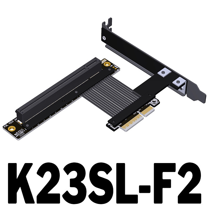 (ADT Link) PCIe 5.0x4 to x16 high-speed flexible ribbon cable with baffle Gen5 can be turned and extended by 1U (K23SF-BK/15C) (K23SF-F2/15C) (K23SL-BK/15C) (K23SL-F2/15C)
