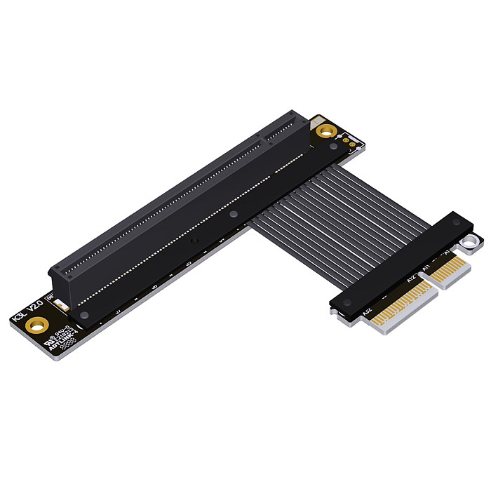 (ADT Link) PCIe 5.0x4 to x16 high-speed flexible ribbon cable with baffle Gen5 can be turned and extended by 1U (K23SF-BK/15C) (K23SF-F2/15C) (K23SL-BK/15C) (K23SL-F2/15C)