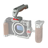 Suitable for NATO universal camera rabbit cage quick release handle micro single camera multifunctional groove wooden handle (gray/black)