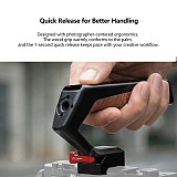 Suitable for NATO universal camera rabbit cage quick release handle micro single camera multifunctional groove wooden handle (gray/black)