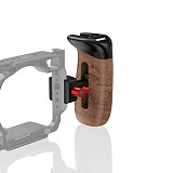 NATO universal camera rabbit cage sliding groove quick release side handle suitable for Smog DSLR camera wooden handle (gray/black)