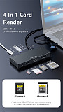 USB 3.2 high-speed 10Gbps card reader CFeA/CoFeB/SD4.0/TF4.0 memory card 5V power supply - C6 five in one