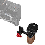 NATO universal camera rabbit cage sliding groove quick release side handle suitable for Smog DSLR camera wooden handle (gray/black)